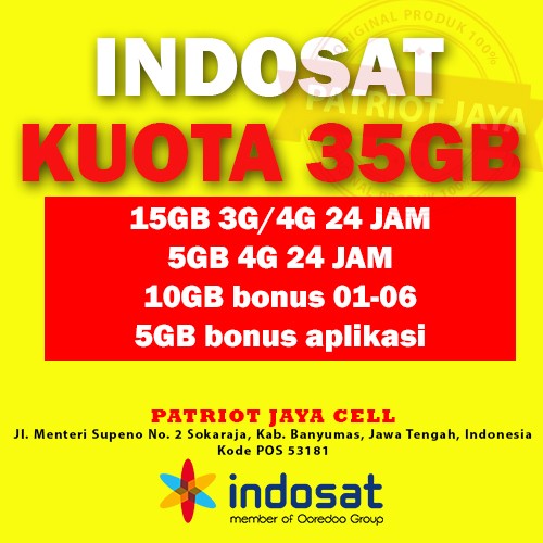 Perdana Internet Indosat Ooredoo IM3 35 GB Murah
