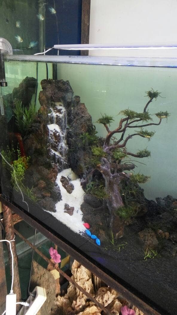 aquarium scape air terjun