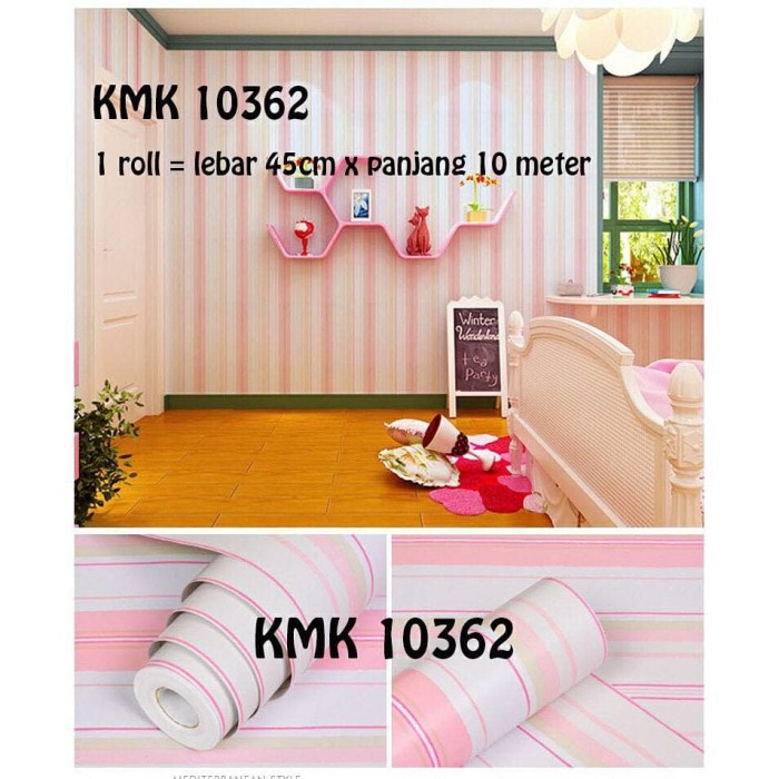 jual 10362 wallpaper sticker dinding murah, garis strip pink - kota
