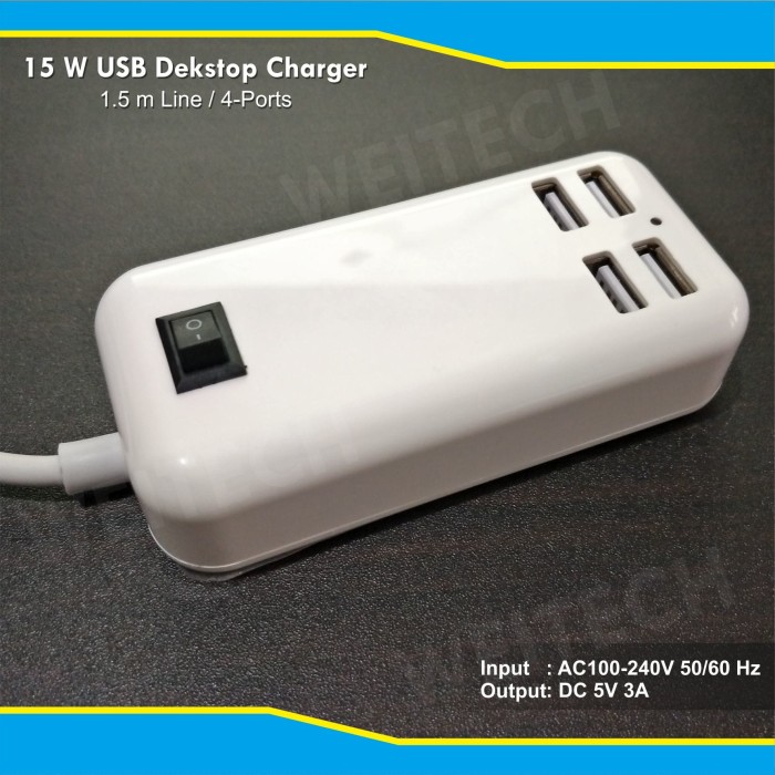 WEI TECH CHARGER USB 4-Ports 15W 8002