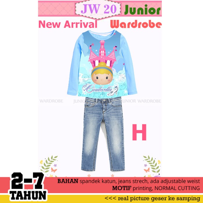 Setelan baju anak perempuan Tsum Tsum murah JW20 H kaos lengan panjang