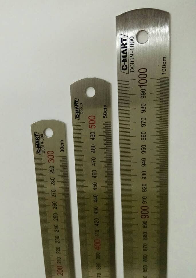 Ruler Stainless 100 Cm C Mart - Penggaris Besi Stainless 1 Meter Tebal