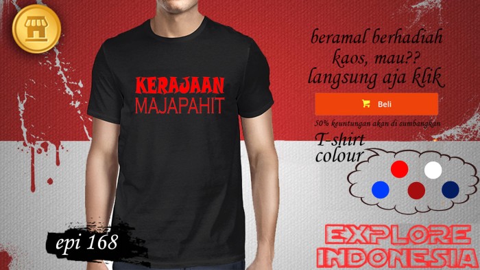 Foto Produk Kaos desain TRAVELLER kerajaan majapahit EPI 168 dari explore indonesia