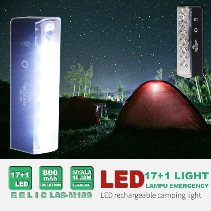 EELIC LAS-M189 HITAM Lampu Senter 17+1 LED Emergency