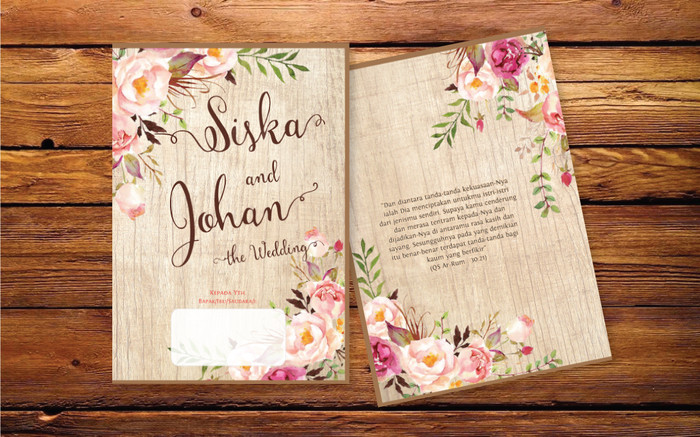 Jual F27006 Kartu Undangan Pernikahan Rustic Vintage Floral Full Colour Kota Tangerang Selatan Jakartaweddinginvitation Tokopedia