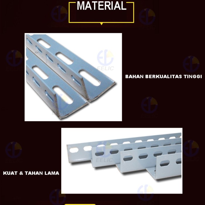 EELIC BER-100CM 100 CM Besi Siku Lubang Rak Serbaguna