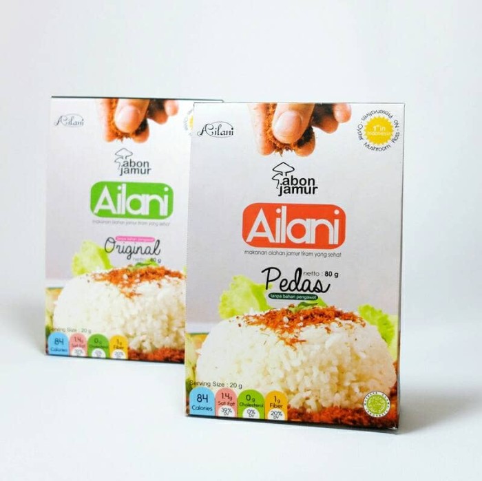 Abon Jamur Ailani Original, Non MSG (eceran/reseller) - Pedas