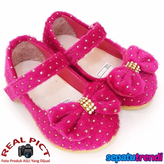 ... Sale TrendiShoes Sepatu Anak Bayi Perempuan Pita Bulu AT02DP