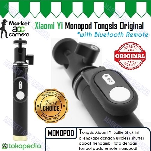 ORIGINAL Xiaomi Yi Monopod Tongsis Aluminium with Bluetooth Remote!!