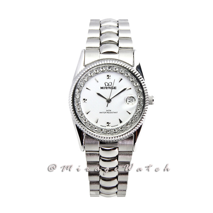jual jam tangan wanita mirage permata original silver jual jam tangan wanita mirage permata original silver