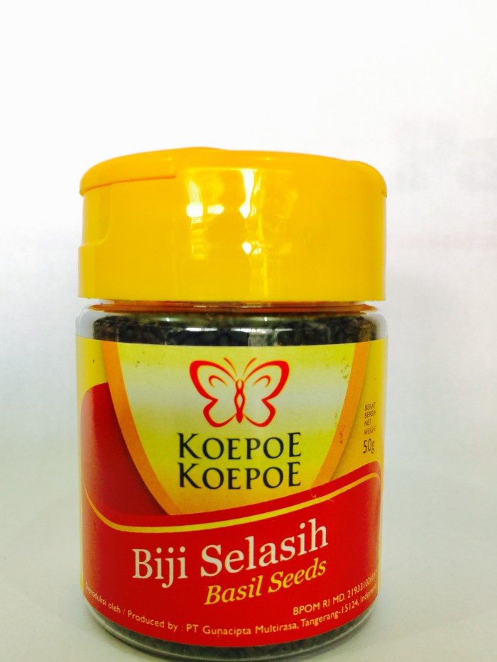 Jual Biji Selasih Koepoe Koepoe Basil Seeds  50 gr kupu  