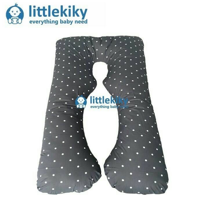 Bantal ibu hamil maternity pillow bantal menyusui motif dotty hitam