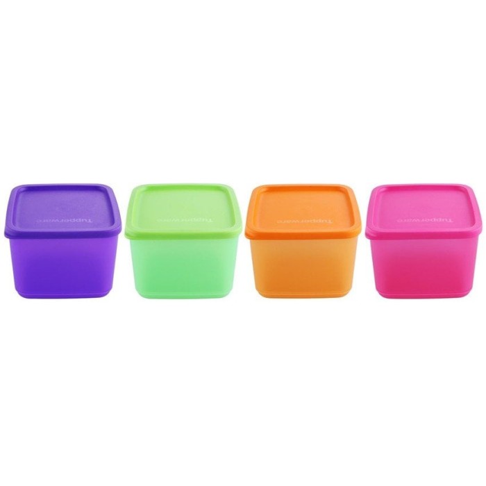 TUPPERWARE MEDIUM SUMMER FRESH WADAH TEMPAT MAKAN PINK ORANGE HIJAU UNGU. Medium Square Round (