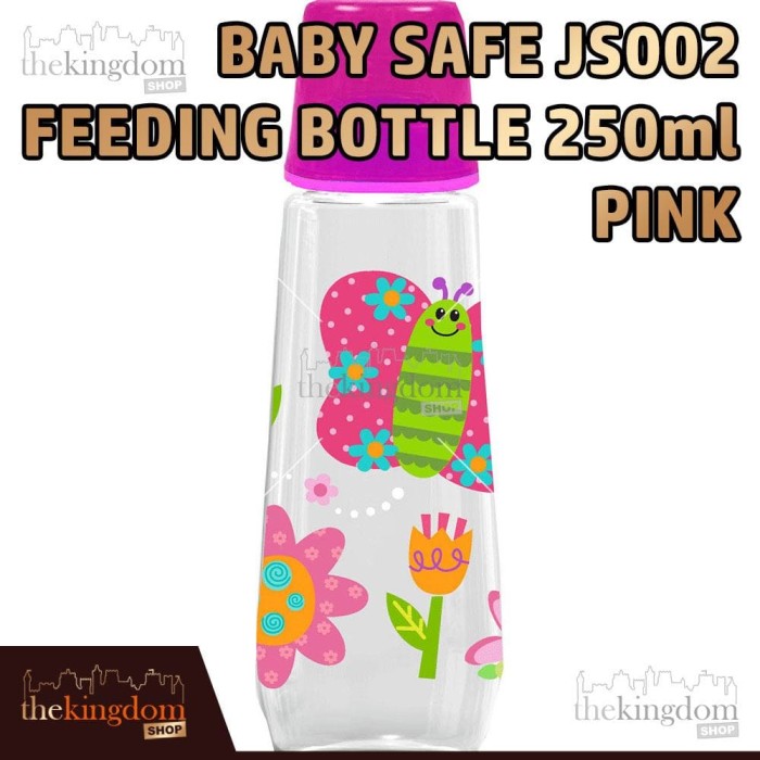 Baby Safe JS002 Feeding Bottle 250ml Pink Botol Susu Anak Merah Muda