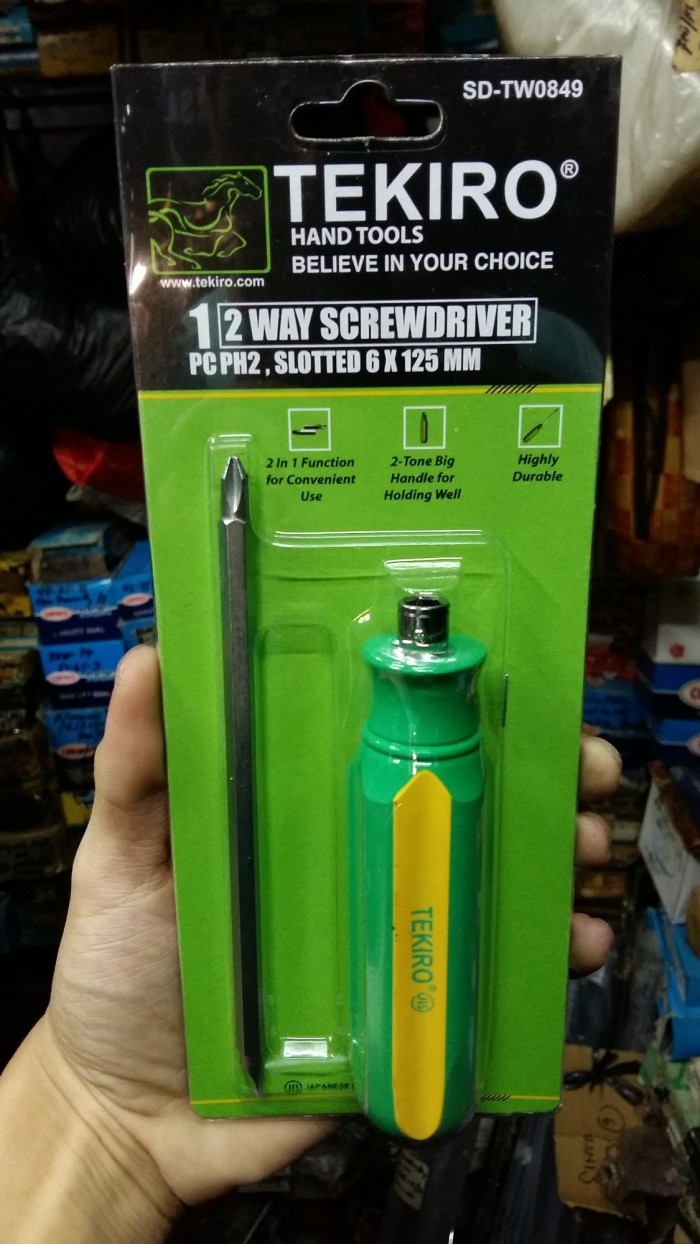 Obeng Bolak Balik TEKIRO ORIGINAL MADE IN JAPAN - 2 Way Screwdriver