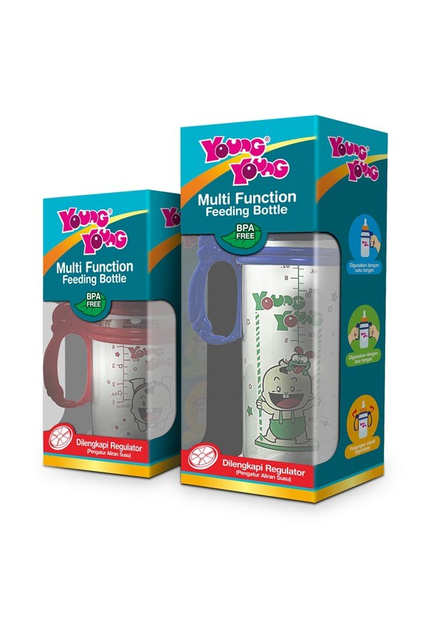 ... YOUNG YOUNG Botol Susu IL 809 Baby Bottle 140ML Handle BPA Free Biru