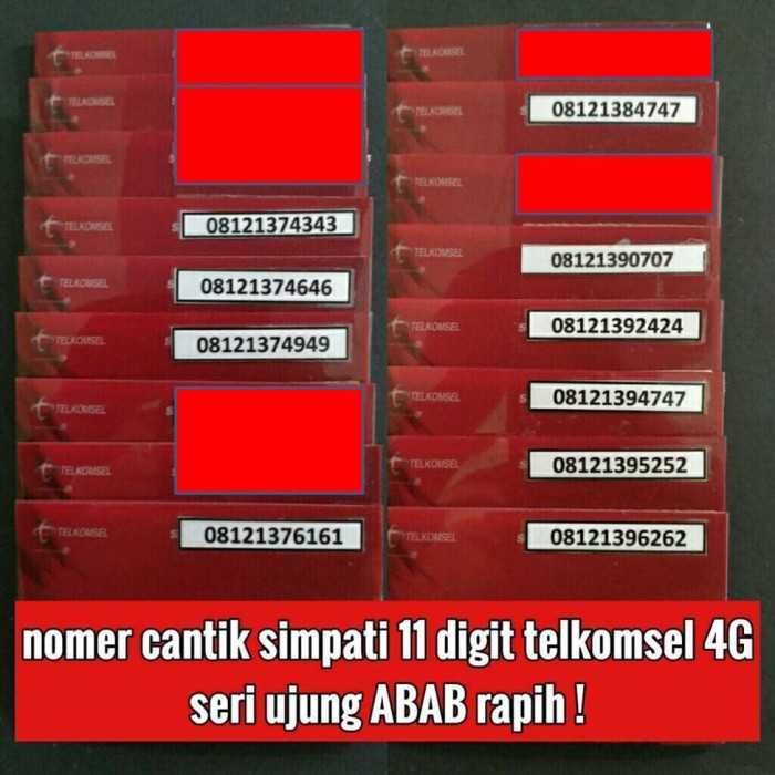 nomer cantik simpati 11 digit telkomsel 4G lte kartu perdana pilihan
