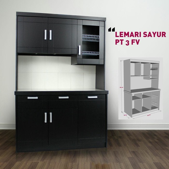 Jual Lemari Piring Rak Dapur Minimalis 120cm Clic Tn Tokopedia Lemari Piring Rak Dapur Minimalis 120cm
