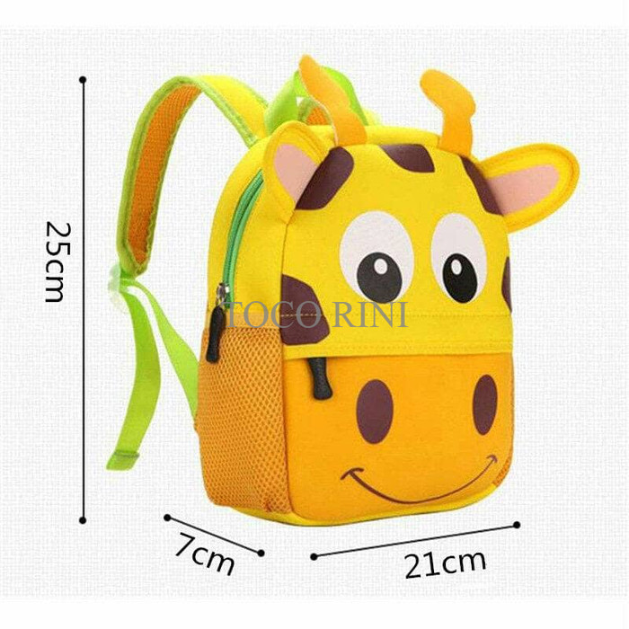 Jual Tas Sekolah Anak Gambar Kartun Hewan Lucu Yellow Jakarta