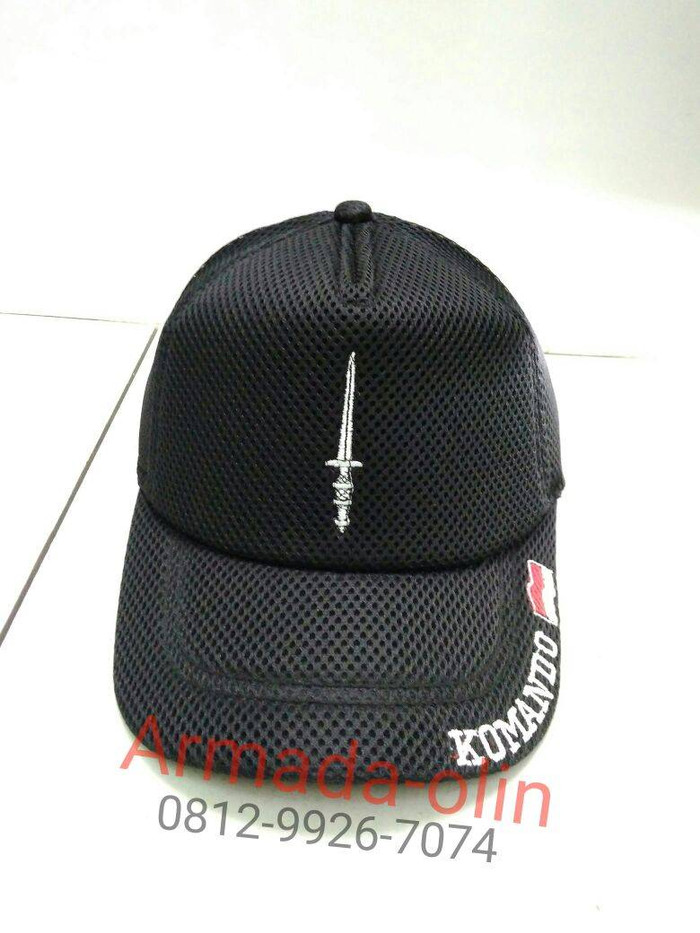 Topi jaring komando / Topi Komando / Topi jaring polos hitam