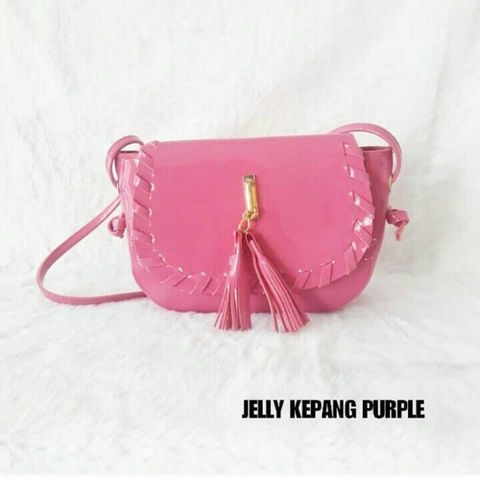 Tas Selempang Slempang Slingbag Cewek Wanita Murah Jelly Kepang Cream