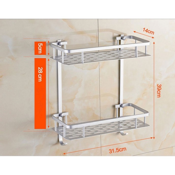Rak Dinding Aluminium kamar mandi serbaguna 2 susun 268