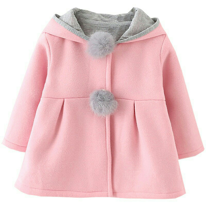 jaket musim dingin dengan telinga kelinci u tuk anak perempuan