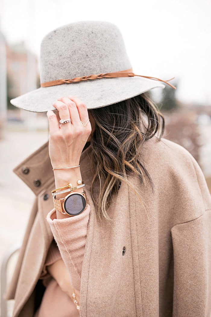 fossil q wander rose gold