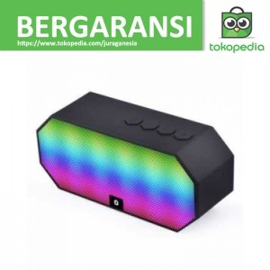 Portable Bluetooth Speaker Colorful LED Light - ES-E925 - Hitam