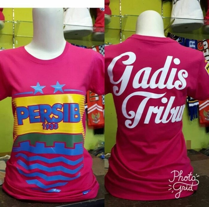 KAOS PERSIB WARNA PINK UNTUK CEWEK BIDADARI TRIBUN