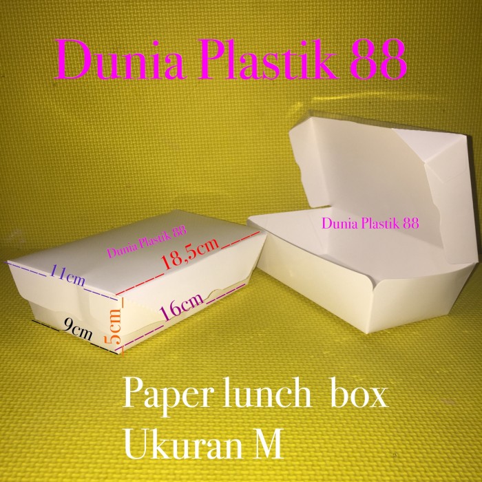 Jual isi 50pcs paper lunch BOX kotak dus makanan nasi ...