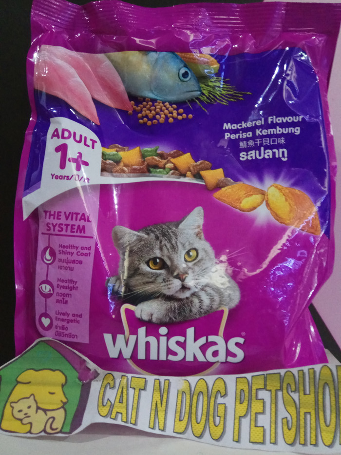 ... Whiskas Adult Mackerel Ikan Kembung 480gr Makanan Kucing