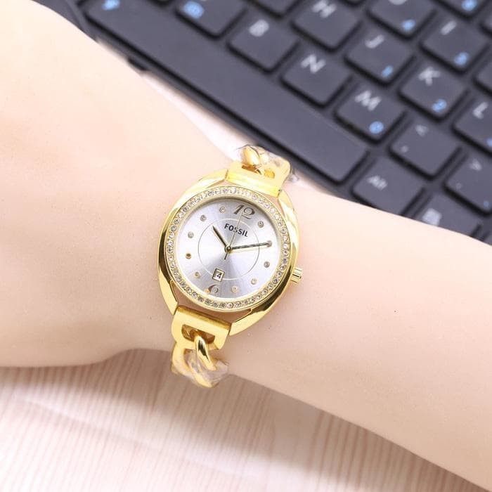 Jam Tangan LED Jam Tangan Pria dan Wanita Strap Karet Abu abu Emas. Source ·