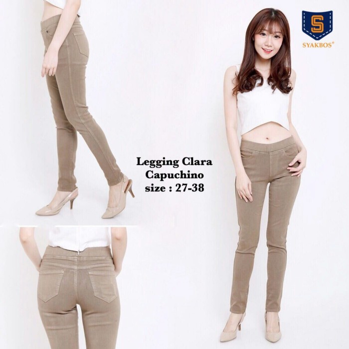 Celana Jeans Panjang Wanita LEGGING CLARA Capuchino (35-38