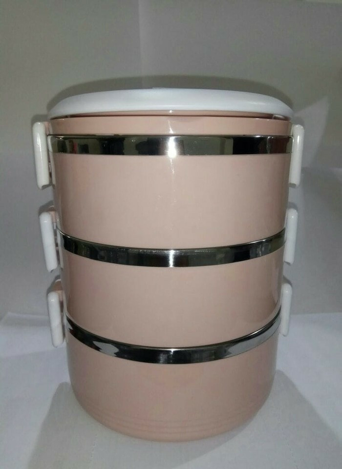 Rantang 3 Susun Kotak Makan Stainless Steel - Lunch Box Glossy