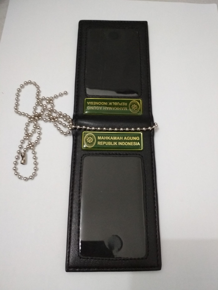 jual name tag id card holder kulit mahkamah agung ma ri