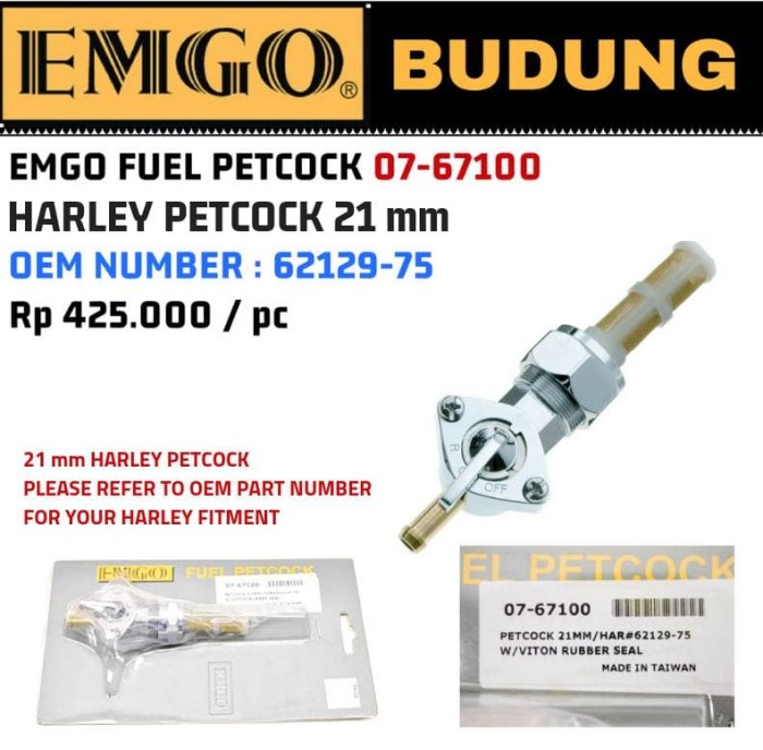 Foto Produk Emgo fuel petcock 07-67100 21mm dari Budung Cycles