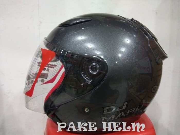 HELM KYT DJ MARU SOLID GUN METAL ABU ABU TUA DJMARU