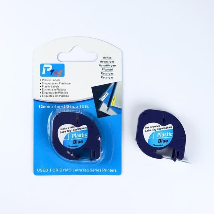 12mm x 4m Letratag Band Kassette Etiketten plastic tape für Dymo LetraTag Gift