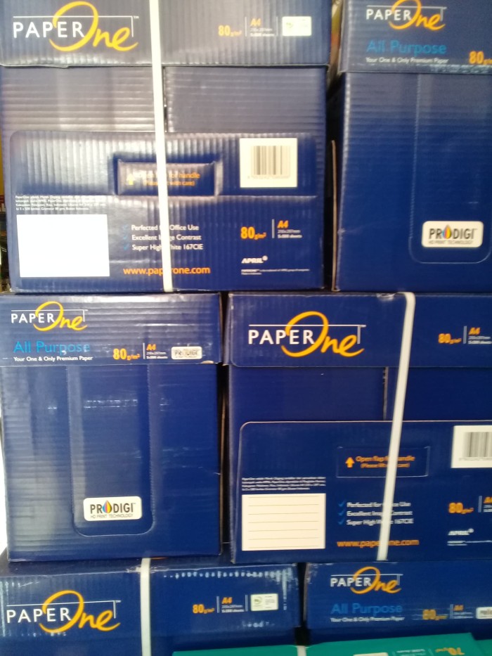 Jual Kertas HVS A4 80 Gsm Paper One, 1 Dus - Jakarta