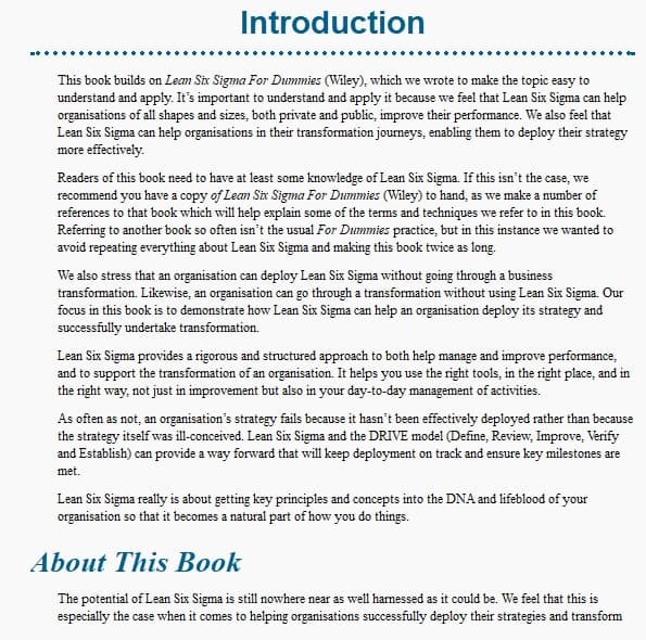 Six Sigma For Dummies Ebook