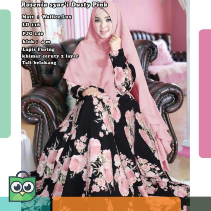 GAMIS SYARI BUSANA MUSLIM MAXI RANI HITAM BEST SELLER