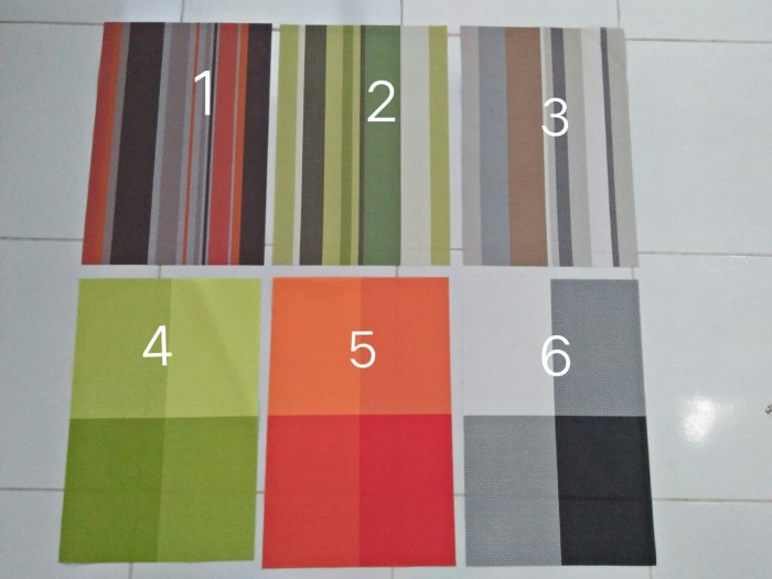 Tatakan piring bahan pvc alas makan anti slip table mat dekorasi meja