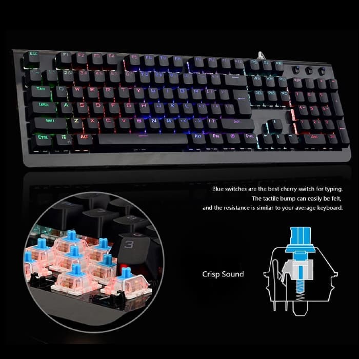 Keyboard Mekanik Gaming Ergonomis Dengan Kabel