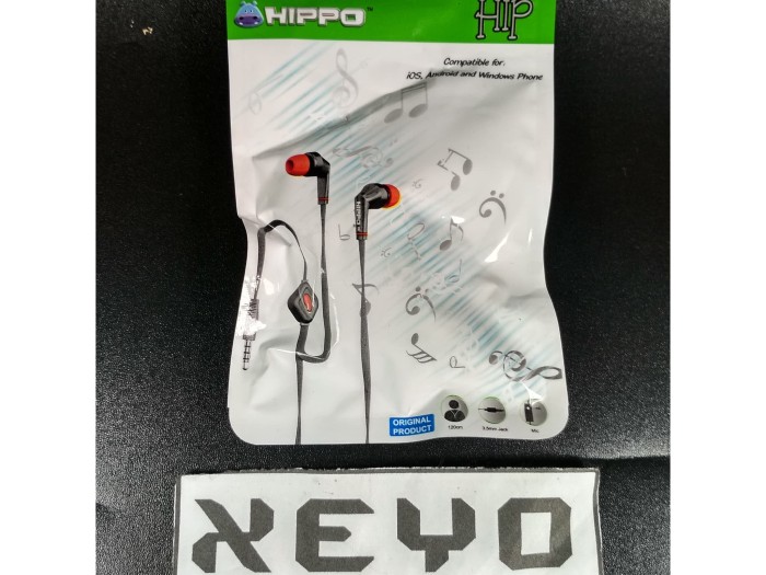 Headset Headphone Handsfree Earphone Earbud Hippo Hip Original