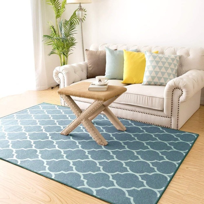 Jual Moroccan Tile Area Rug Runner 4 X 6 7 Blue Carpet Kota Surabaya Austin Floorcover Tokopedia
