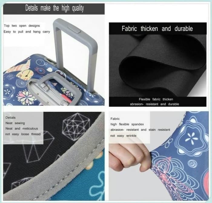 Sarung Cover Pelindung Koper Elastis / Luggage Cover S M L INDONESIA