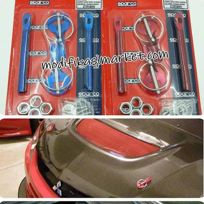 Blue Sparco Universal Pro Series Functional Steel Hood Pins Color