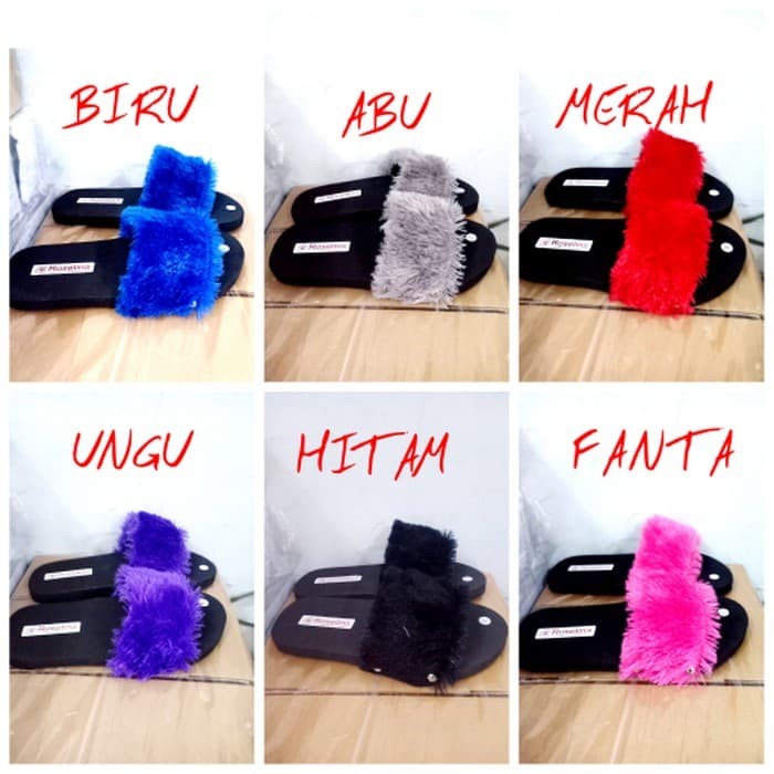 Sandal Selop kokop bulu Kenzi Spon Shoes sepatu selop