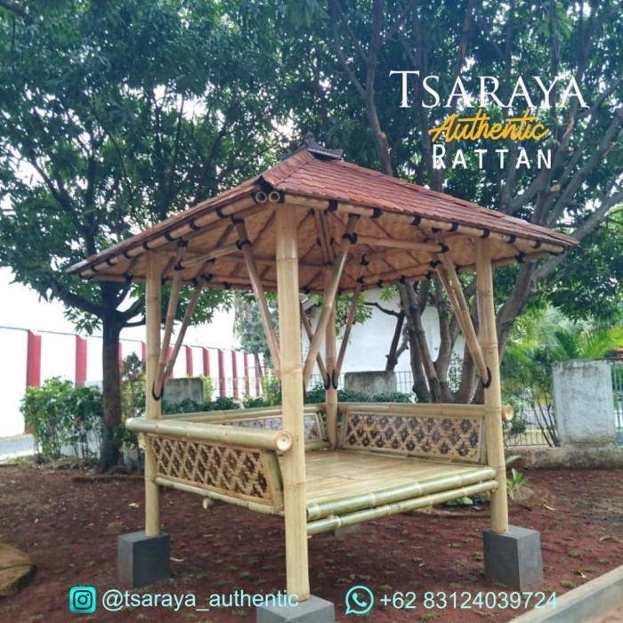 400 Gambar Rumah Gazebo Bambu Gratis Gambar Rumah